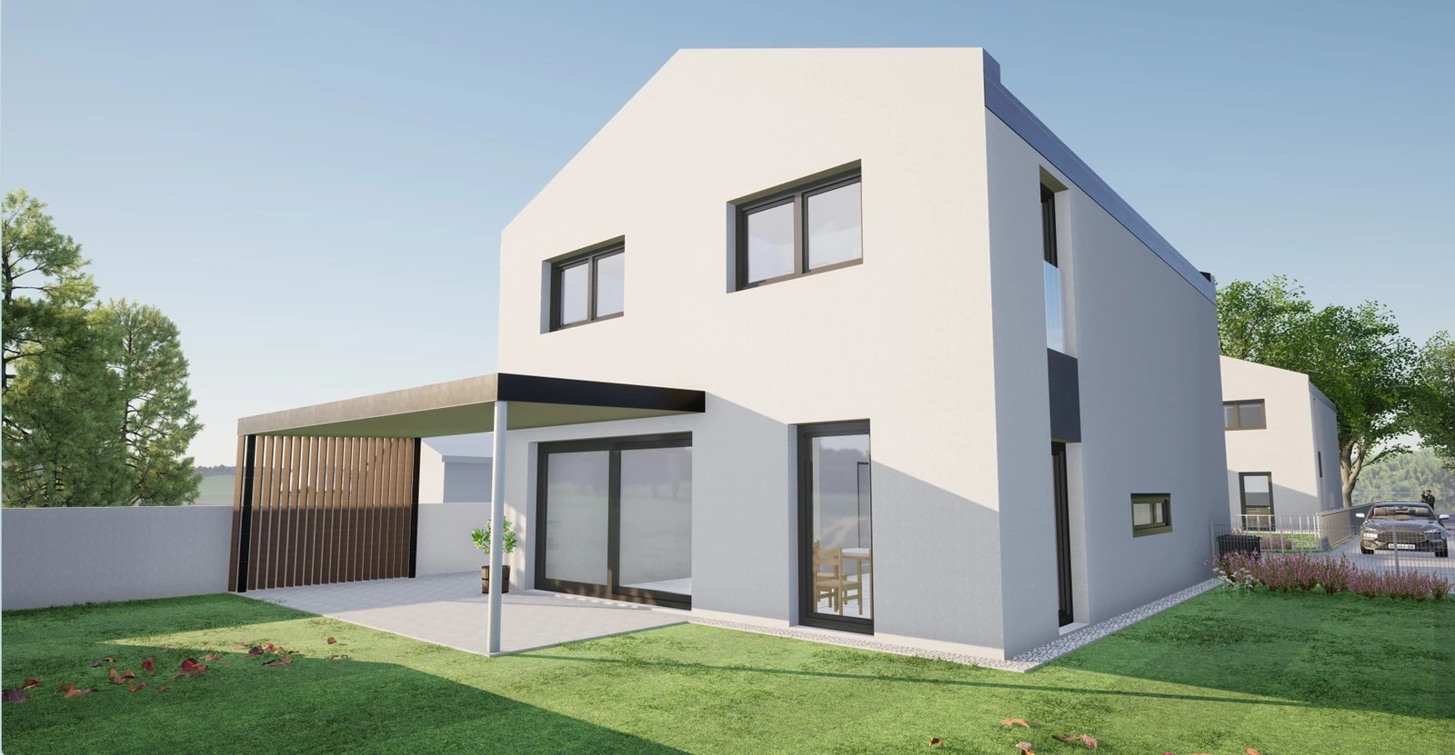 Einfamilienhäuser Felixdorf – Gartenansicht